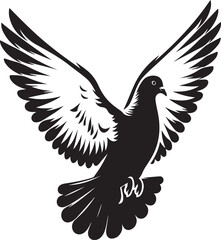 Obraz premium silhouette Pigeon ,vector illustration,white background generative ai