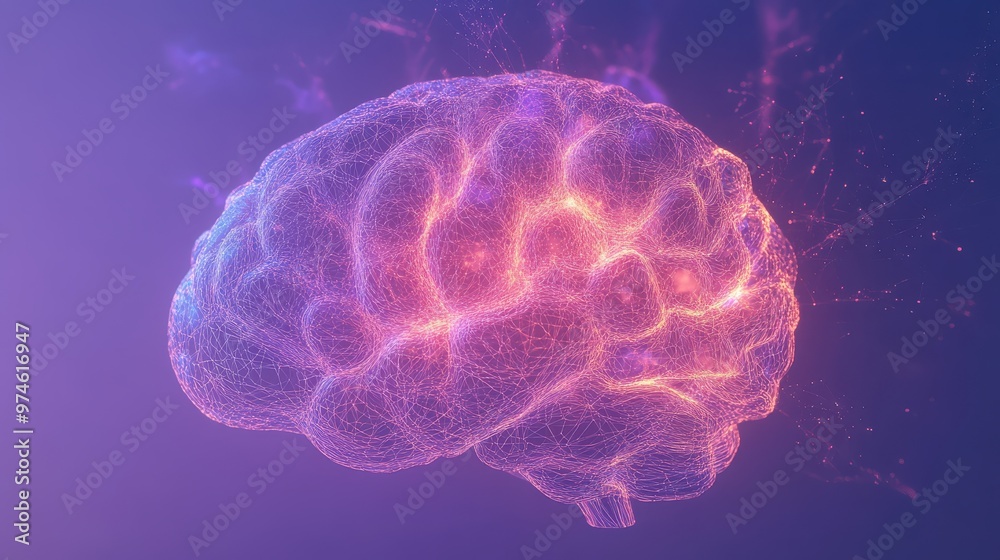 Poster Minimal 3D brain structure with abstract connections, symbolizing intelligence and thought processes, soft lighting, modern design, [intelligence], [psychology] 