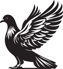 Obraz premium silhouette Pigeon ,vector illustration,white background generative ai