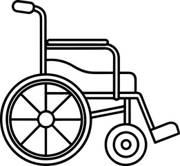 Wheelchair line art silhouette vector illustration