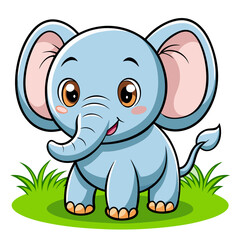 Naklejka premium cute elephant clipart vector design,awesome cute elephant svg,high resolution printable cute elephant artwork