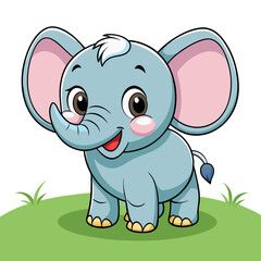 Fototapeta premium cute elephant clipart vector design,awesome cute elephant svg,high resolution printable cute elephant artwork