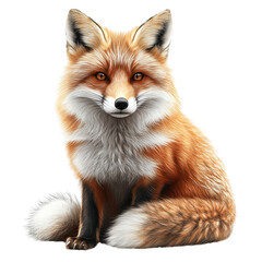 Obraz premium A detailed and vivid illustration of a fox isolated white background