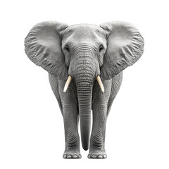 Obraz premium A majestic elephant stands proudly isolated white background