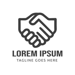 Simple Handshake Icon Symbol of Cooperation and Agreement Vector Design Illustration