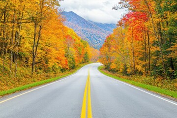 Thanksgiving travel photography capturing scenic roads and autumn landscapes The journey home for the holidays evokes feelings of warmth and nostalgia