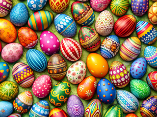 Fototapeta premium Colorful Easter eggs seamless pattern