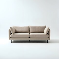 Fototapeta premium A sleek, modern sofa isolated on a white background, showcasing clean lines and a minimalist design.