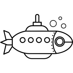 Obraz premium underwater vessel outline coloring book page line art drawing