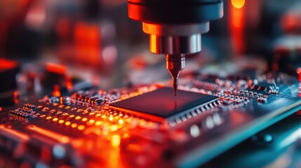 Automated Circuit Board Soldering in High-Tech Factory

