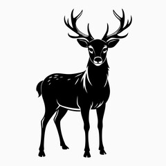 Fototapeta premium Deer Black Black silhouette