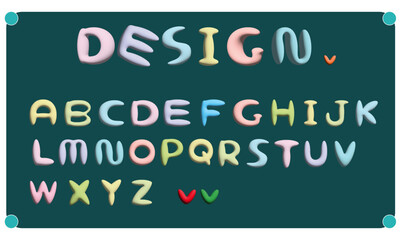 Colorful 3D Alphabet Letters