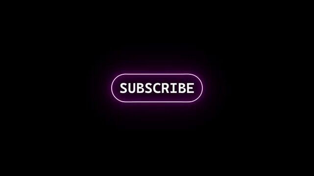 Subscribe button icon animation with neon glow line
