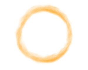 Fog or smoke. Yellow ring of smog cloud on isolated transparent special effect.  Smoke cloud as ring, magic haze. Yellow smoke rings from cigarette, pipe or vape. Realistic circle of steam clouds of s