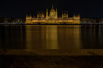 Hungarian Parliament Building at Night