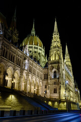 Hungarian Parliament Building at Night
