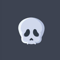 skull head in flat vector design.