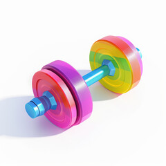 dumbbell colors rainbow fitness gym exercise weight equipment colorful bright training sport workout plastic healthy indoors multi-colored object isolated studio 