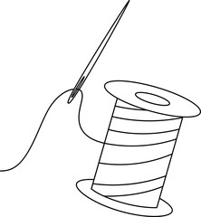 Illustration of a needle and thread