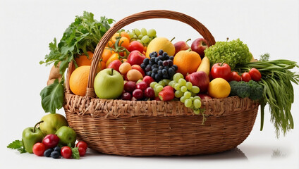 Assorted Organic Vegetables and Fruits in a