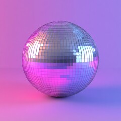 3D Disco Ball Icon: Reflective Dance Floor Ornament Illustration Logo
