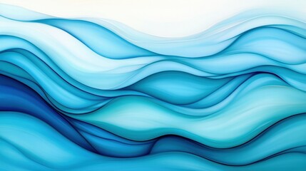 Fototapeta premium A close up of a blue and white abstract painting, AI
