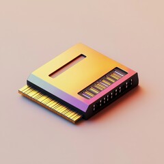 3D Expansion Card Icon: Enhances Computer Performance Illustration Logo