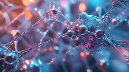 A visually captivating image showcasing futuristic neural networks intricately interconnecting, highlighted by vibrant colors and intricate details, representing advanced technology.