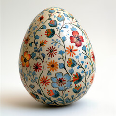 Beautiful decorative Easter egg featuring intricate floral designs, embodying the artistry and joy of spring celebrations in a stunning piece.
