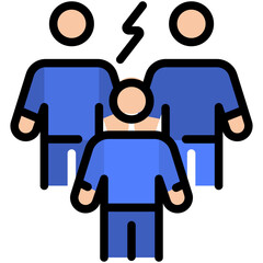 team work filled line icon