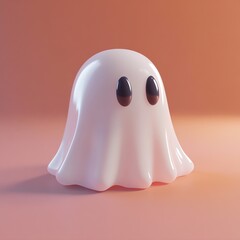 Fototapeta premium 3D Ghost Icon: Spooky Specter for Halloween Illustration Logo