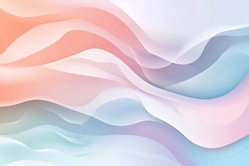 Fototapeta premium Soft pastel gradient background with flowing waves of pink, purple, and yellow, creating a dreamy and ethereal effect