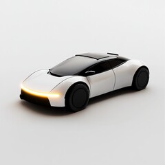 3D Hybrid Car Icon: Eco Friendly Dual Power Vehicle Illustration Logo