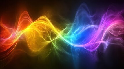 This vibrant, colorful wave illustration captures the essence of energy and motion in a mesmerizing display of light.