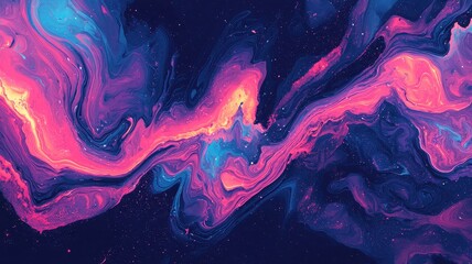 Vibrant abstract artwork featuring swirling colors of pink, blue, and purple, creating a dreamy cosmic effect.