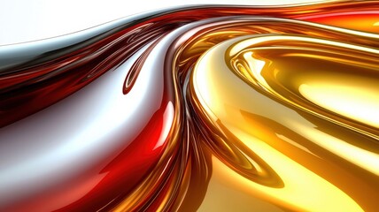 Vibrant abstract texture with flowing red and gold waves, creating a sense of movement and depth in a contemporary design.
