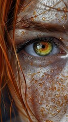 Close Up of a Woman's Eye with Water Drops