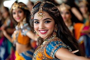 Fototapeta premium Navratri festival featuring Cultural Programs, including music, dance, and drama performances
