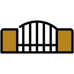 fence filled line icon
