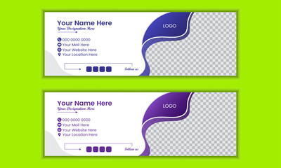 Professional email signature and web banner design template or social media cover page design.