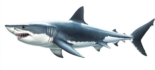 Naklejka premium shark fish isolated on white background