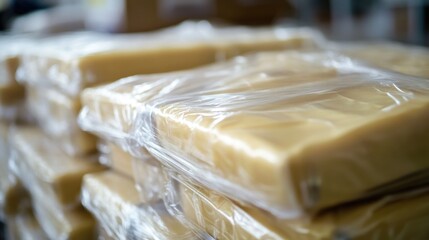 Shrink Wraps – Close-up of Shrink-Wrapped Items Showing Glossy, Stretched Texture