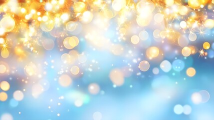Obraz premium Abstract Blue and Gold Bokeh Background for Holiday