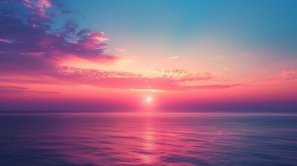 Obraz premium Minimalist Background: Bright Sunlight and Colorful Horizon Illustrating Nature’s Morning Beauty