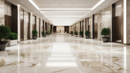 Obraz premium Sparkling Marble Floor in Modern Commercial