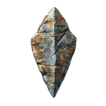 recommend clip art: Ancient stone arrowhead showcasing isolated white background
