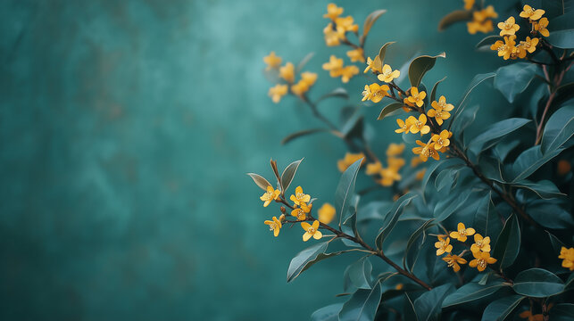A background image themed with sweet osmanthus, suitable for occasions related to autumn.