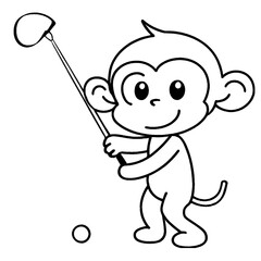 Cartoon image of a monkey in a sports competition pose.