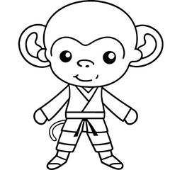 Cartoon image of a monkey in a sports competition pose.