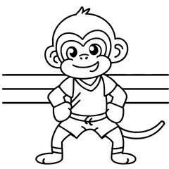 Cartoon image of a monkey in a sports competition pose.